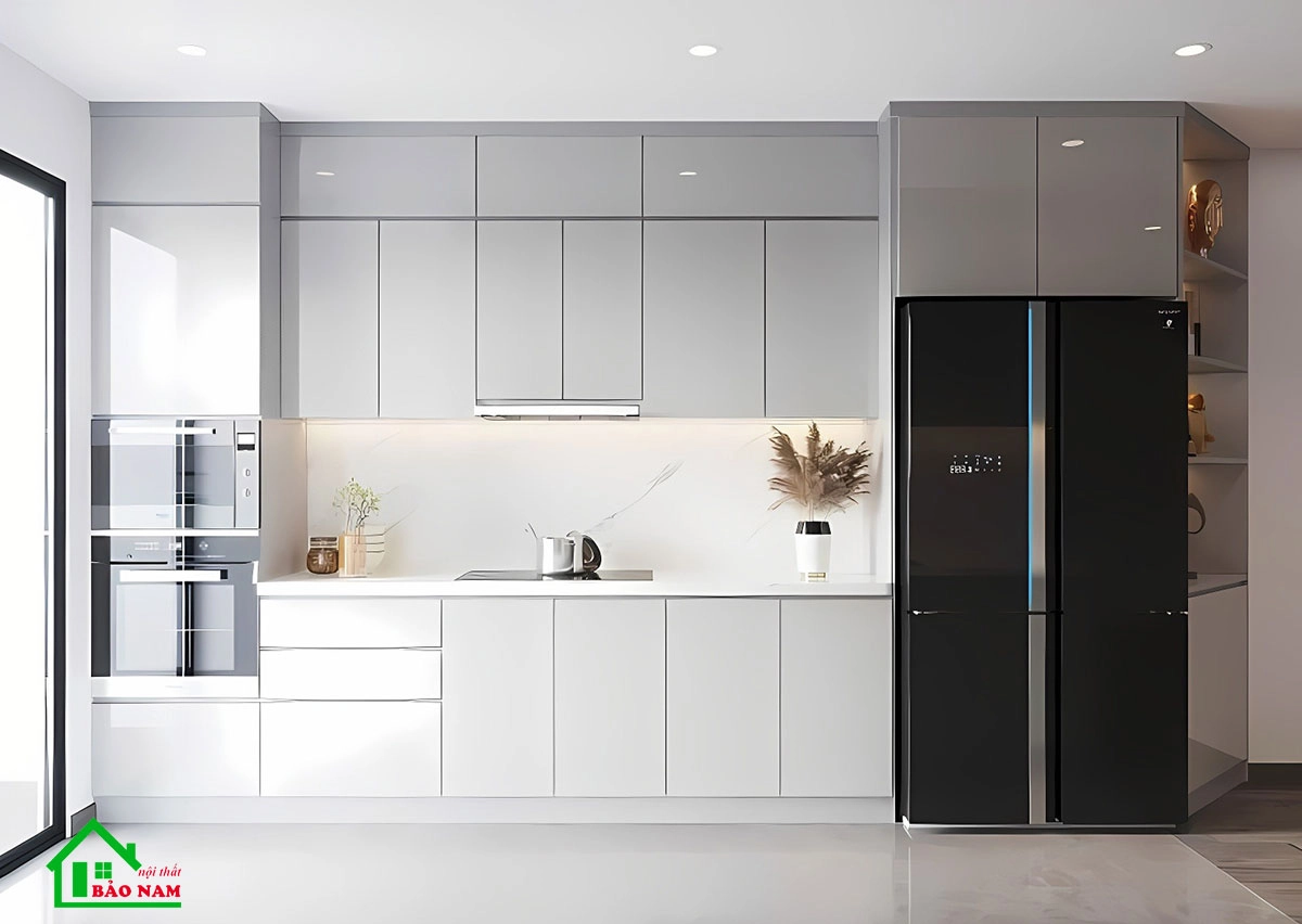 Tủ bếp làm bằng nhựa picomat chống nước cao cấp