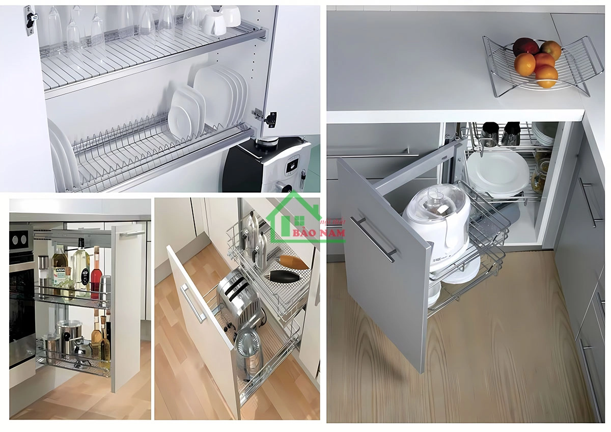 Tận dụng không gian bên dưới tủ bếp