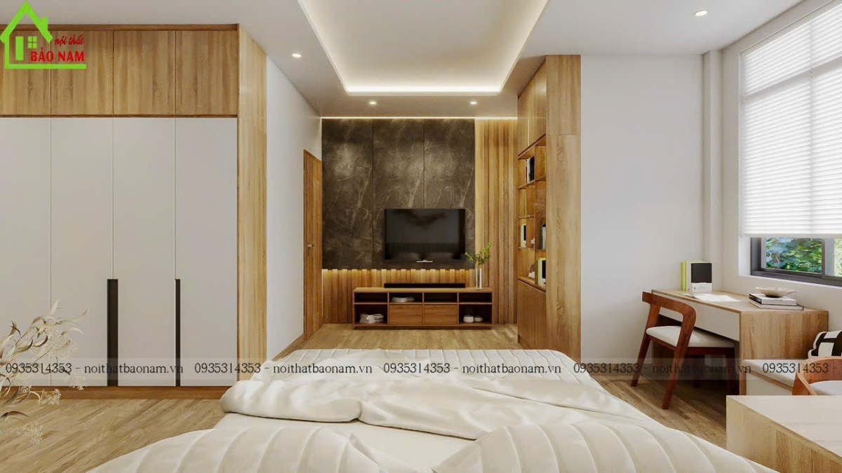 Sử dụng gỗ công nghiệp An Cường chất lượng cao, bền đẹp và dễ vệ sinh.