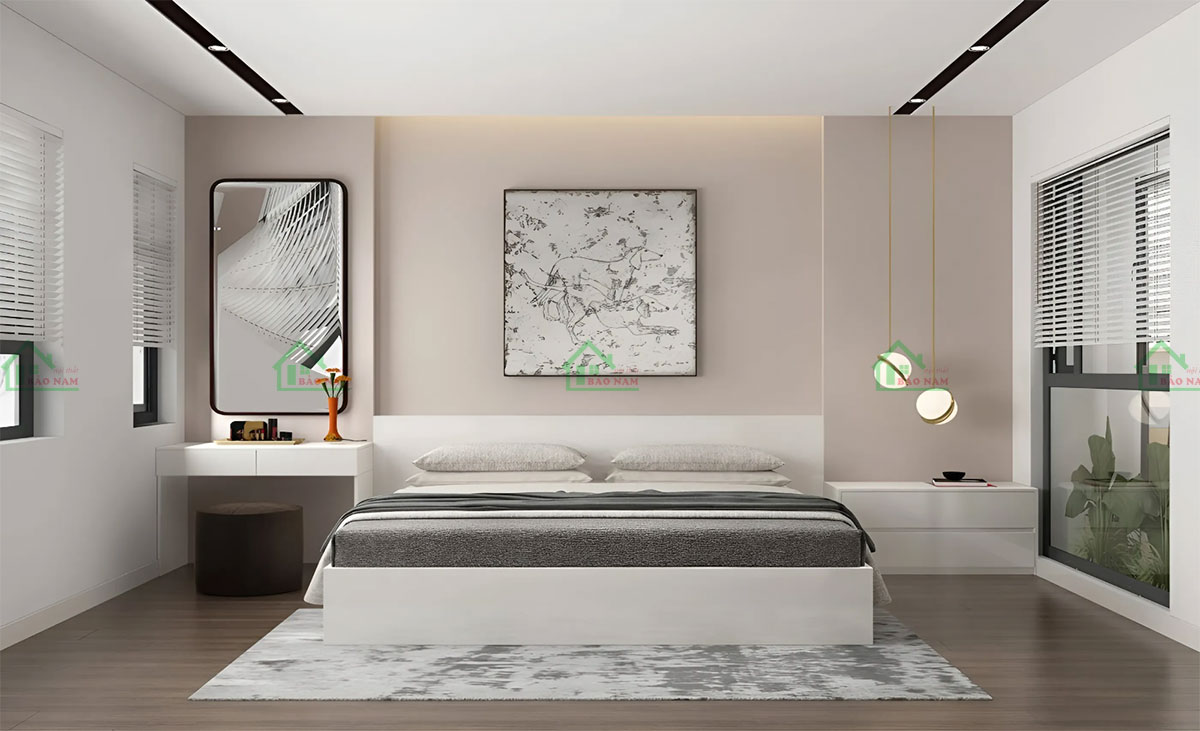 Bộ Phòng Ngủ Gỗ Công Nghiệp MDF Đẹp Hiện Đại PN47