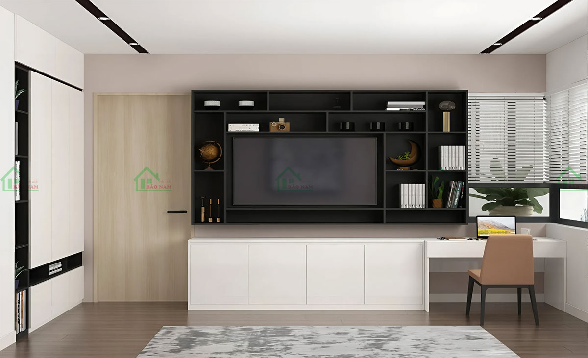 Bộ phòng ngủ được thiết kế để hài hòa với không gian chung, tạo nên sự thống nhất trong tổng thể căn hộ.