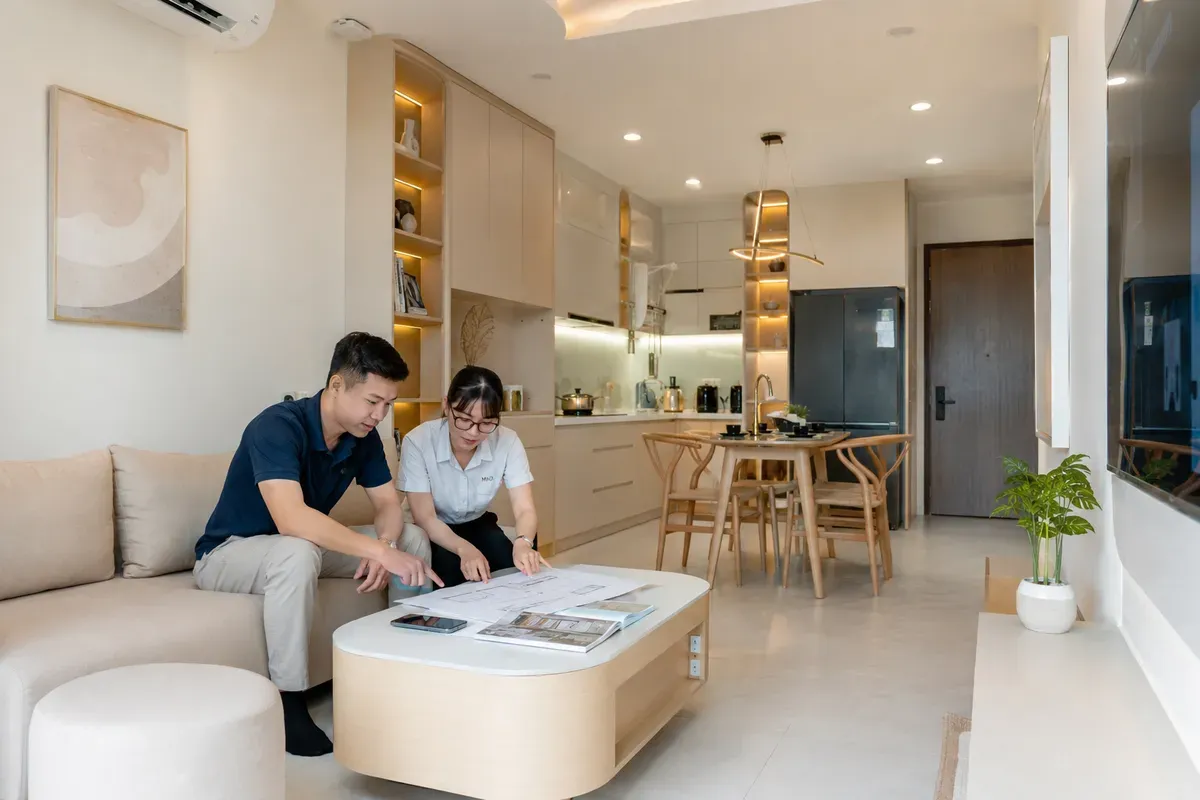 Tính giá nội thất theo m² giúp ước lượng nhanh ngân sách trước khi thi công.