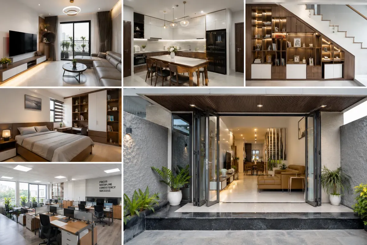 Thi công nội thất cho căn hộ, nhà phố, biệt thự và văn phòng tại Thủ Đức.