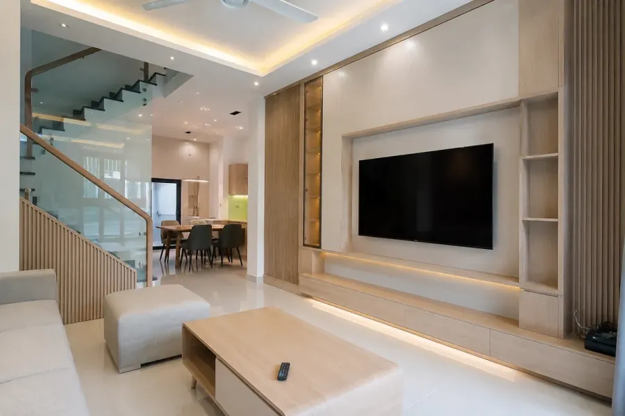 Một công trình nội thất thực tế sau khi hoàn thiện và lắp đặt.
