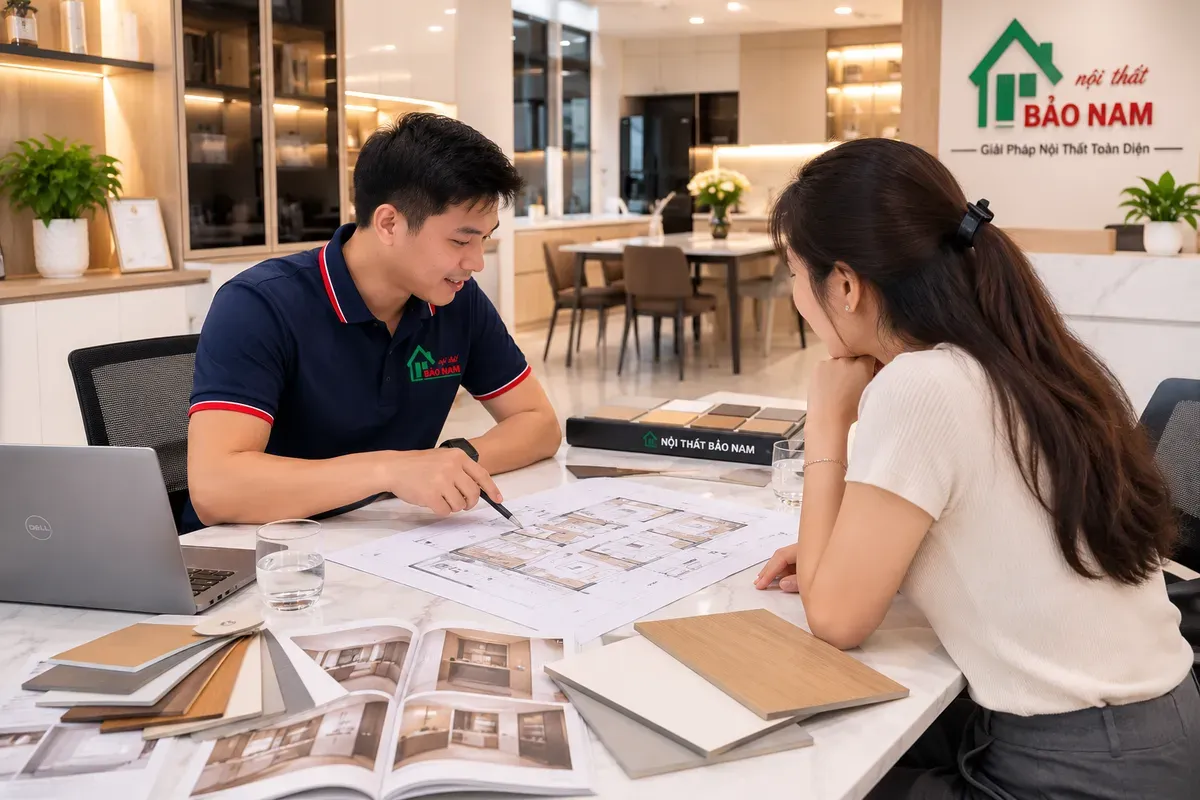 Đăng ký tư vấn để nhận phương án thi công nội thất trọn gói phù hợp.