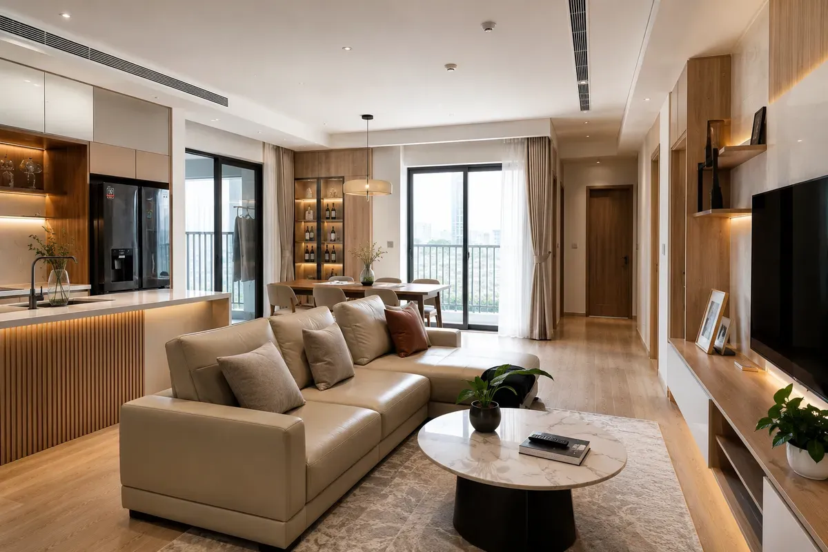 Dịch vụ thi công nội thất trọn gói mang đến giải pháp đồng bộ cho toàn bộ công trình.