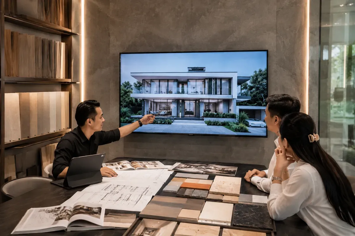 Đội ngũ thiết kế chuyên nghiệp mang đến giải pháp tối ưu cho biệt thự.