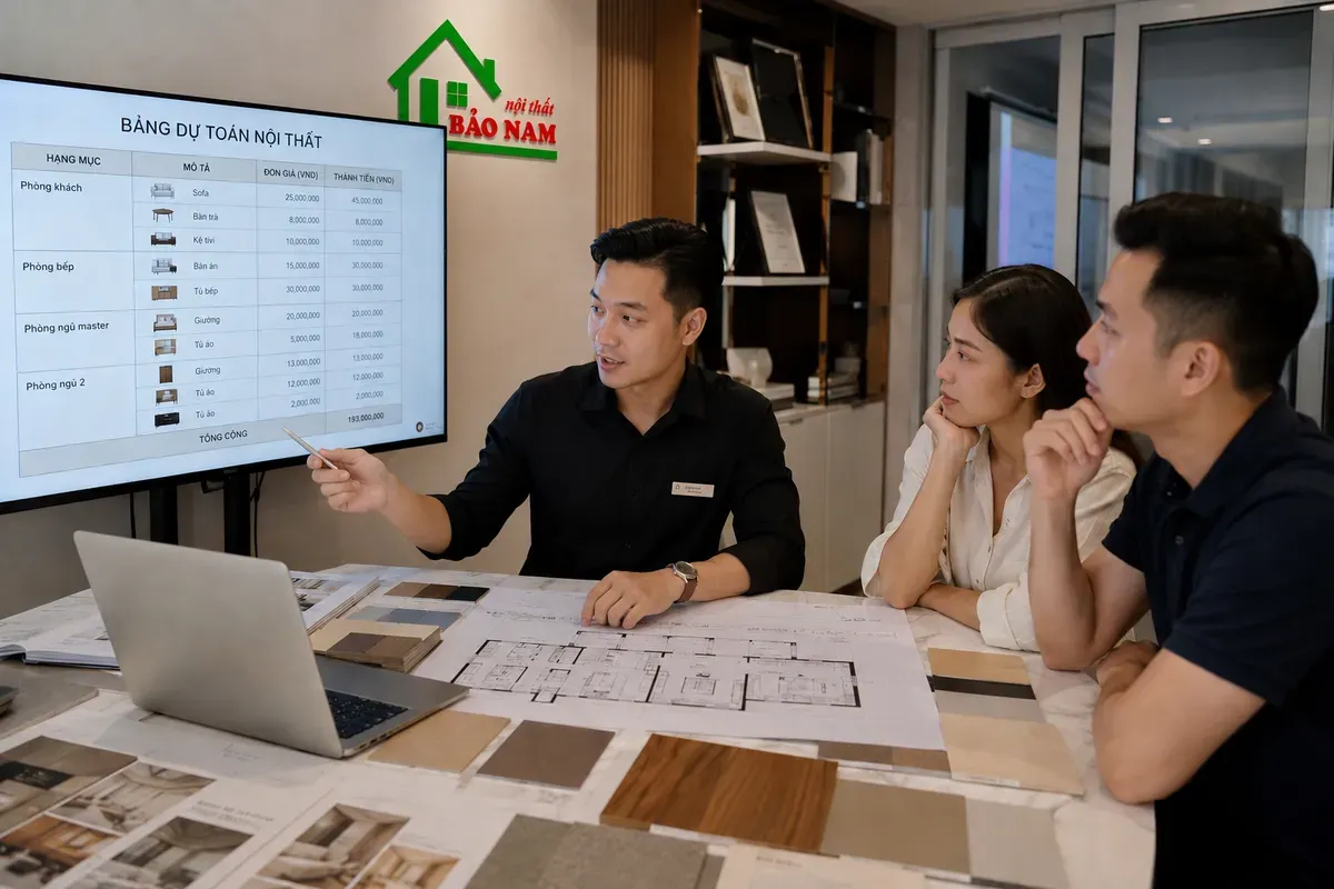 Đơn giá theo mét vuông phù hợp để dự toán sơ bộ trước khi lập báo giá chi tiết.