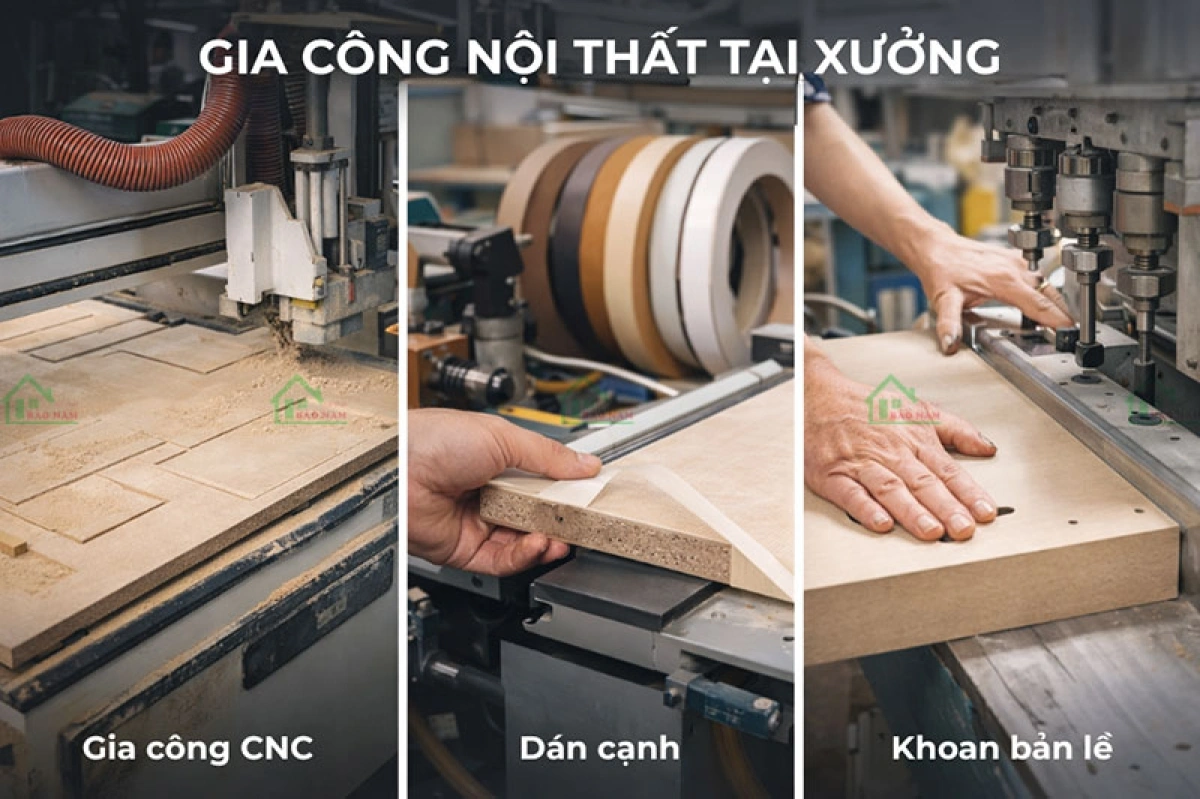 Gia công nội thất tại xưởng giúp kiểm soát giá và chất lượng