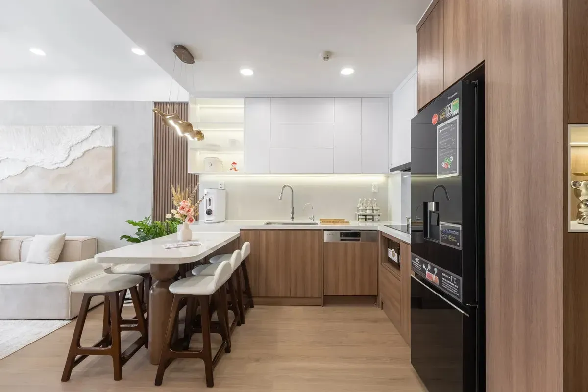 giá làm tủ bếp gỗ bao nhiêu 1 mét hiện đại