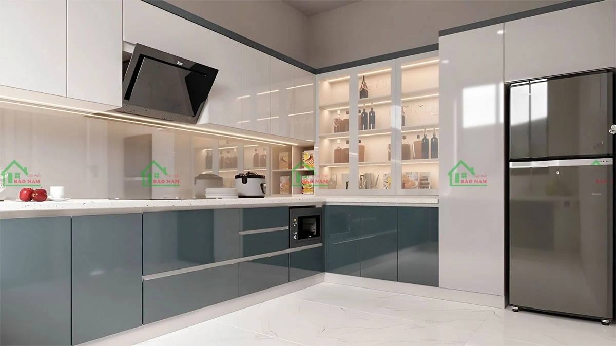 Tủ bếp gỗ công nghiệp hiện đại