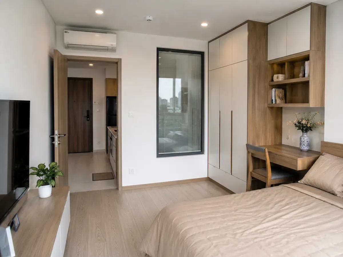 Giải pháp bố trí nội thất tối ưu cho căn hộ 1 phòng ngủ diện tích nhỏ.