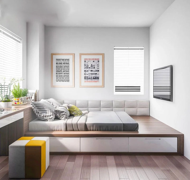 Giường giật cấp đa năng cho không gian nhỏ