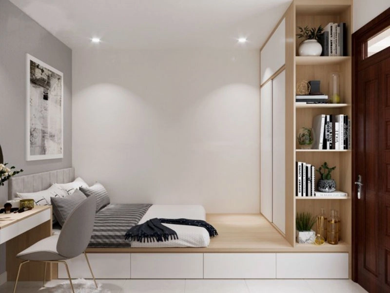 Giường giật cấp tinh tế cho phòng ngủ tiện nghi
