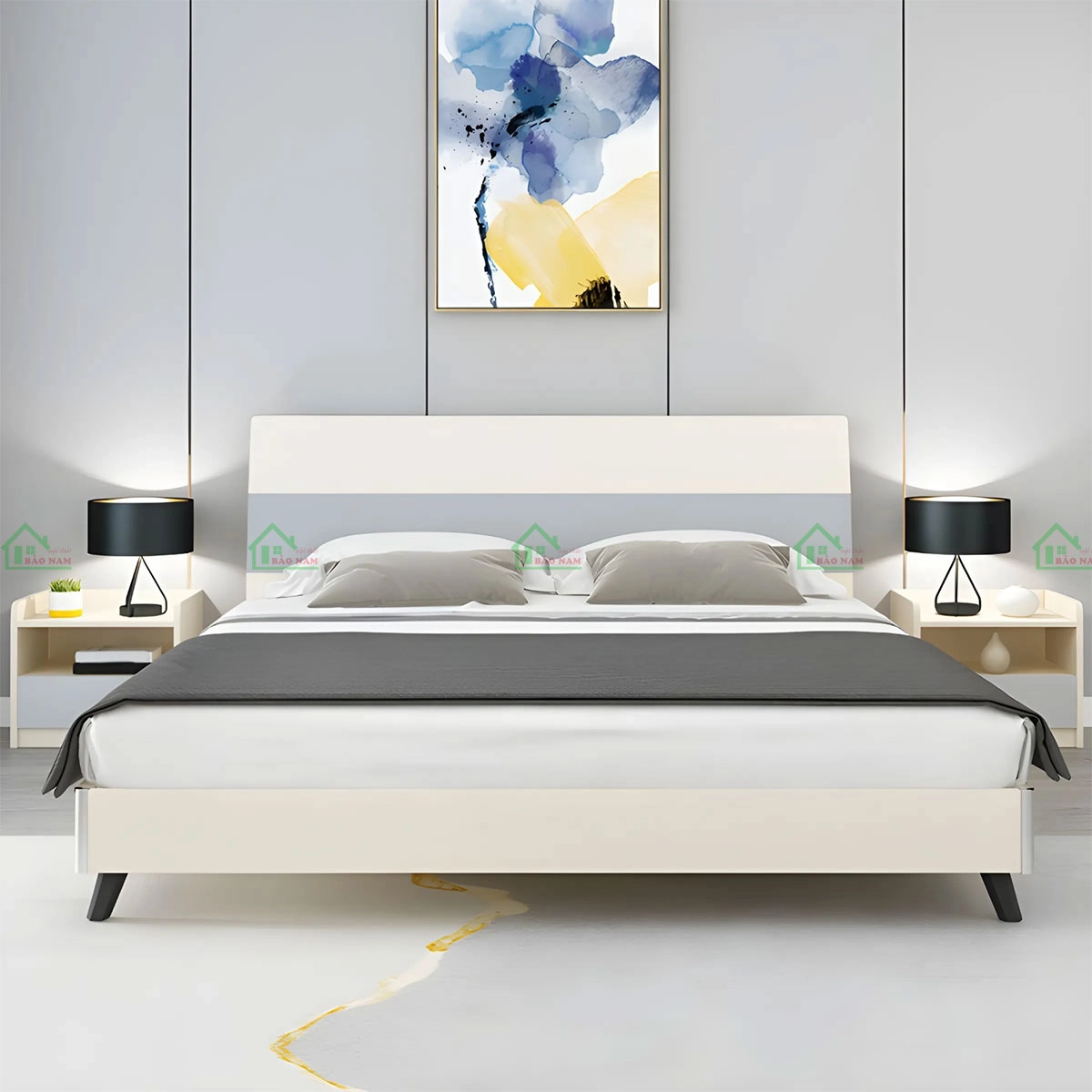 Mẫu giường gỗ công nghiệp MDF hiện đại, chất lượng vượt trội