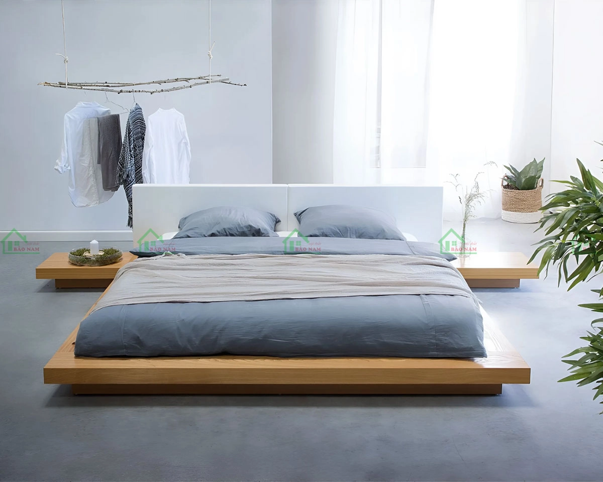 Thiết kế giường bệt thấp tinh tế, thanh lịch