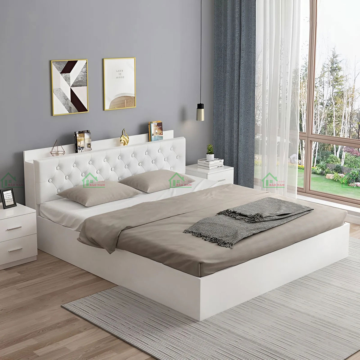 Giường Gỗ Công Nghiệp Hiện Đại GN48