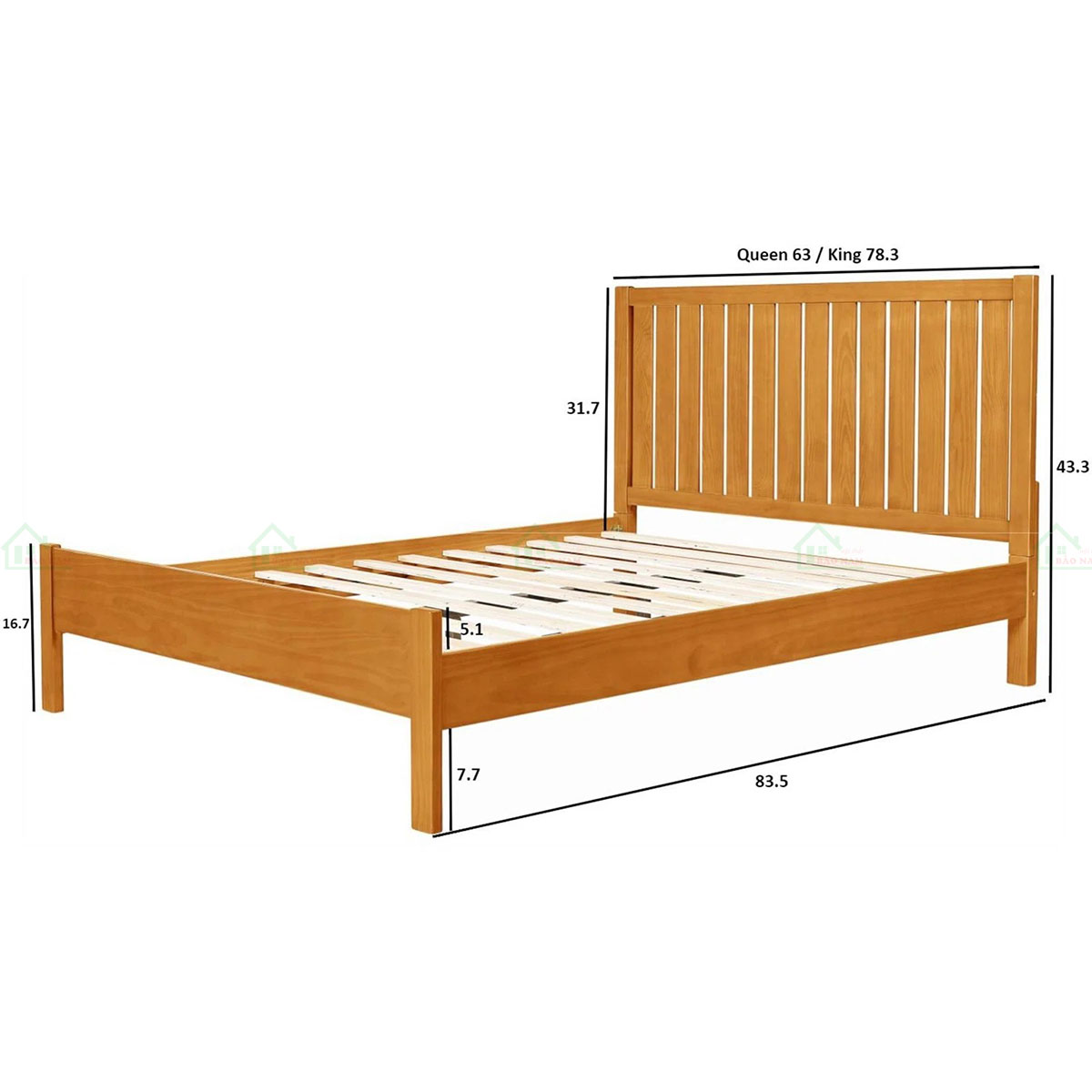 Giường Gỗ Tự Nhiên Cao Cấp GTN34