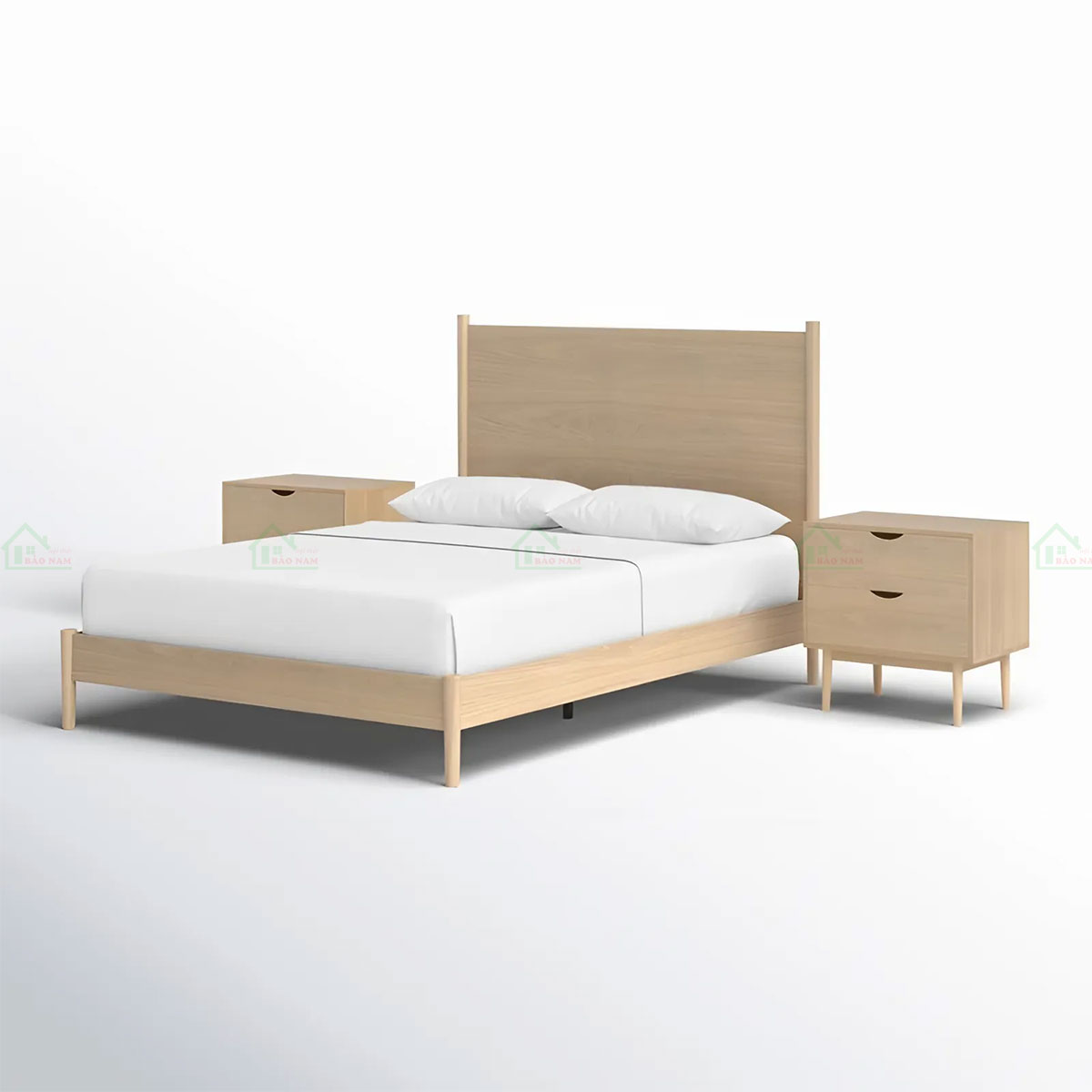 Tích hợp 2 tab đầu giường rời đồng bộ, tiện lợi cho việc lưu trữ đồ dùng cá nhân.