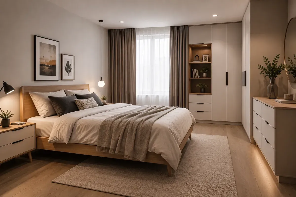 Giường ngủ kích thước 1m6 x 2m phù hợp cho phòng ngủ vợ chồng