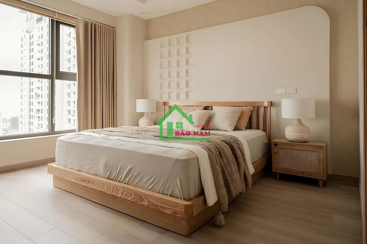 Giường ngủ gỗ tự nhiên cao cấp
