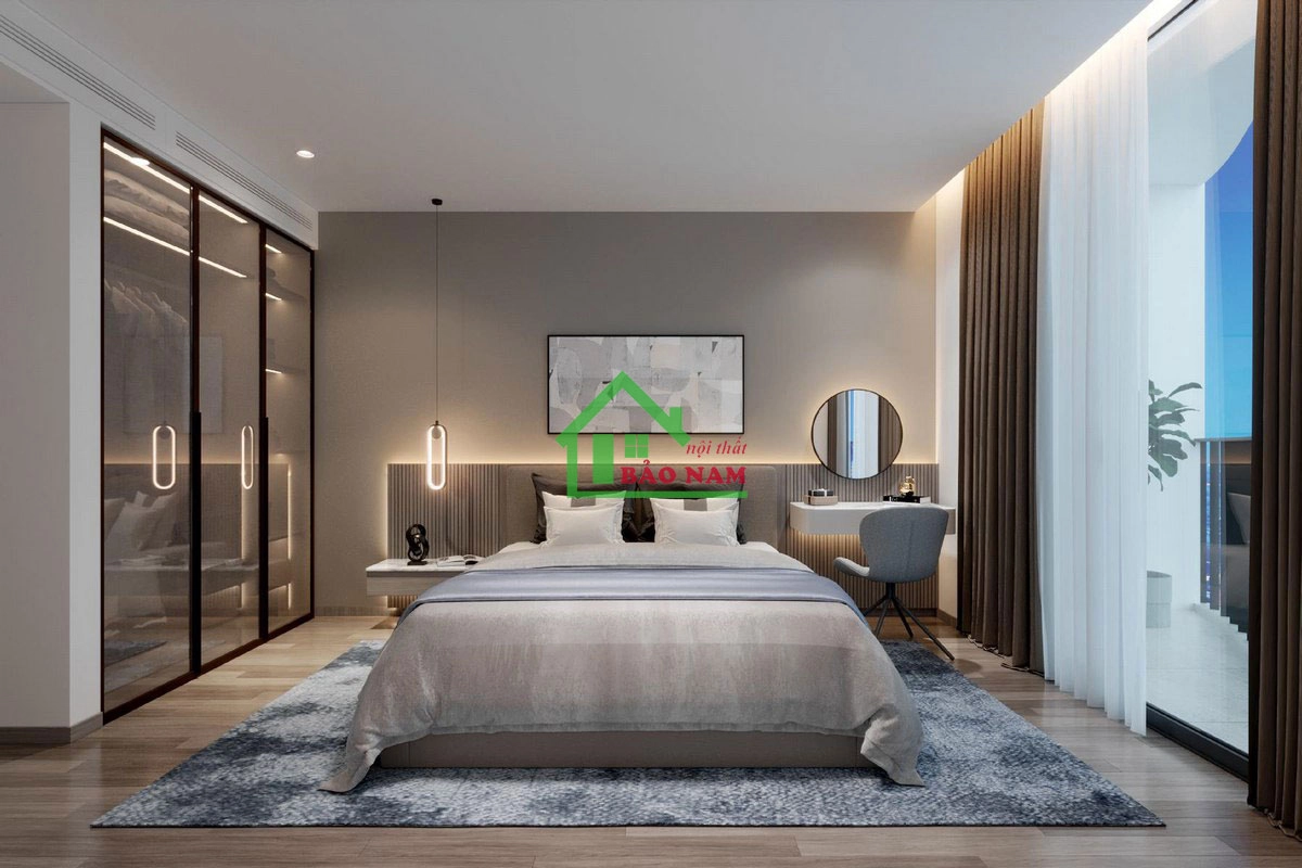 Giường ngủ gỗ mdf đẹp hiện đại