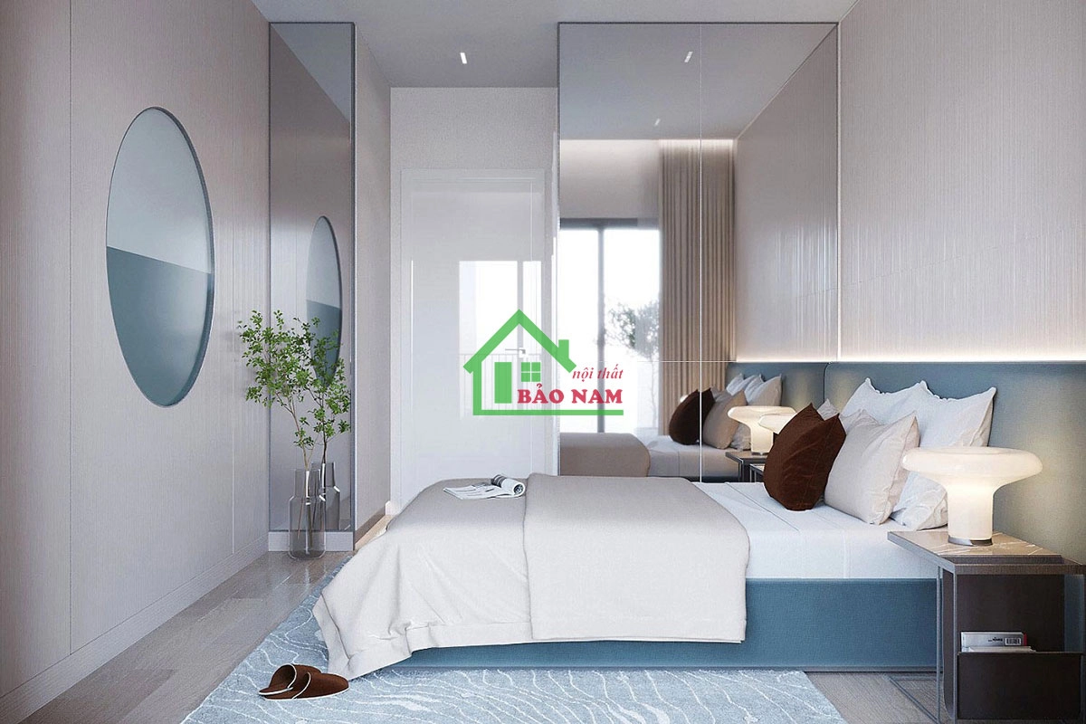 Giường ngủ đẹp bọc da và chất liệu vải nhung đắm say