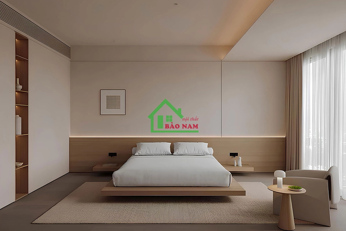 Giường ngủ bệt kiểu thấp đẹp hiện đại