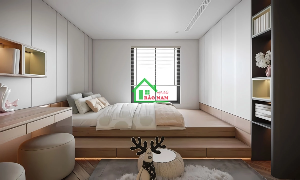 Thiết kế giường giật cấp hiện đại, thông minh