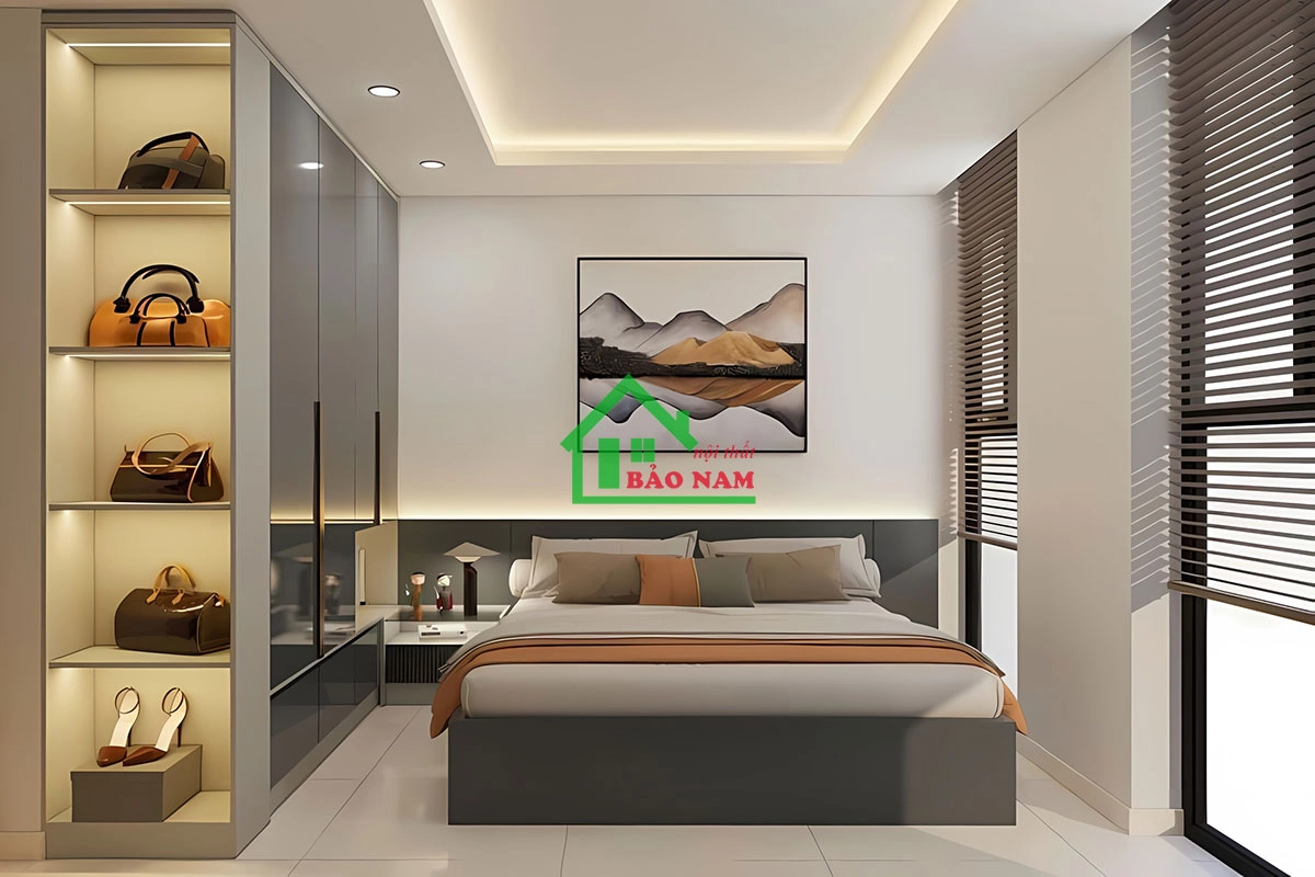 Giường ngủ gỗ đẹp phong cách hiện đại