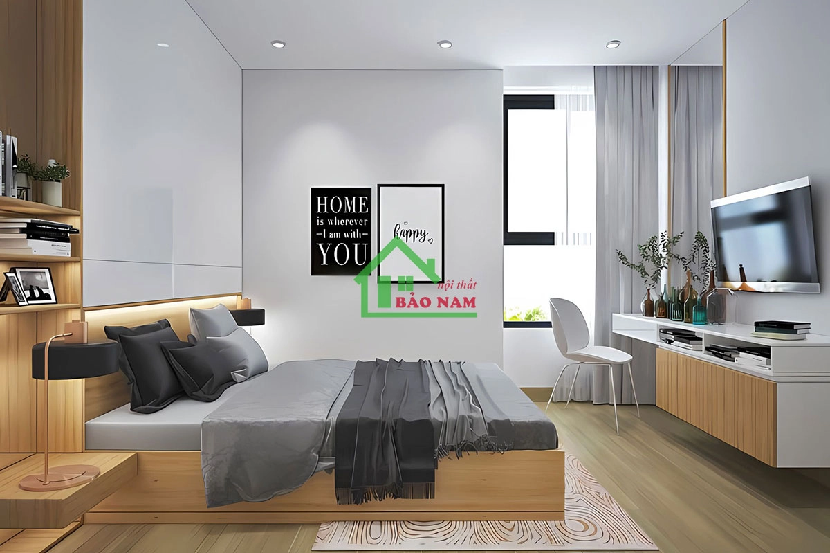 Sản xuất giường ngủ gỗ theo kích thước - Nội Thất Bảo Nam
