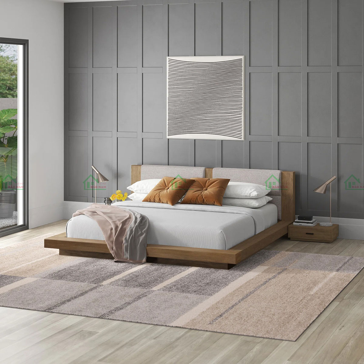 Giường Ngủ Gỗ Công Nghiệp Đẹp GN40