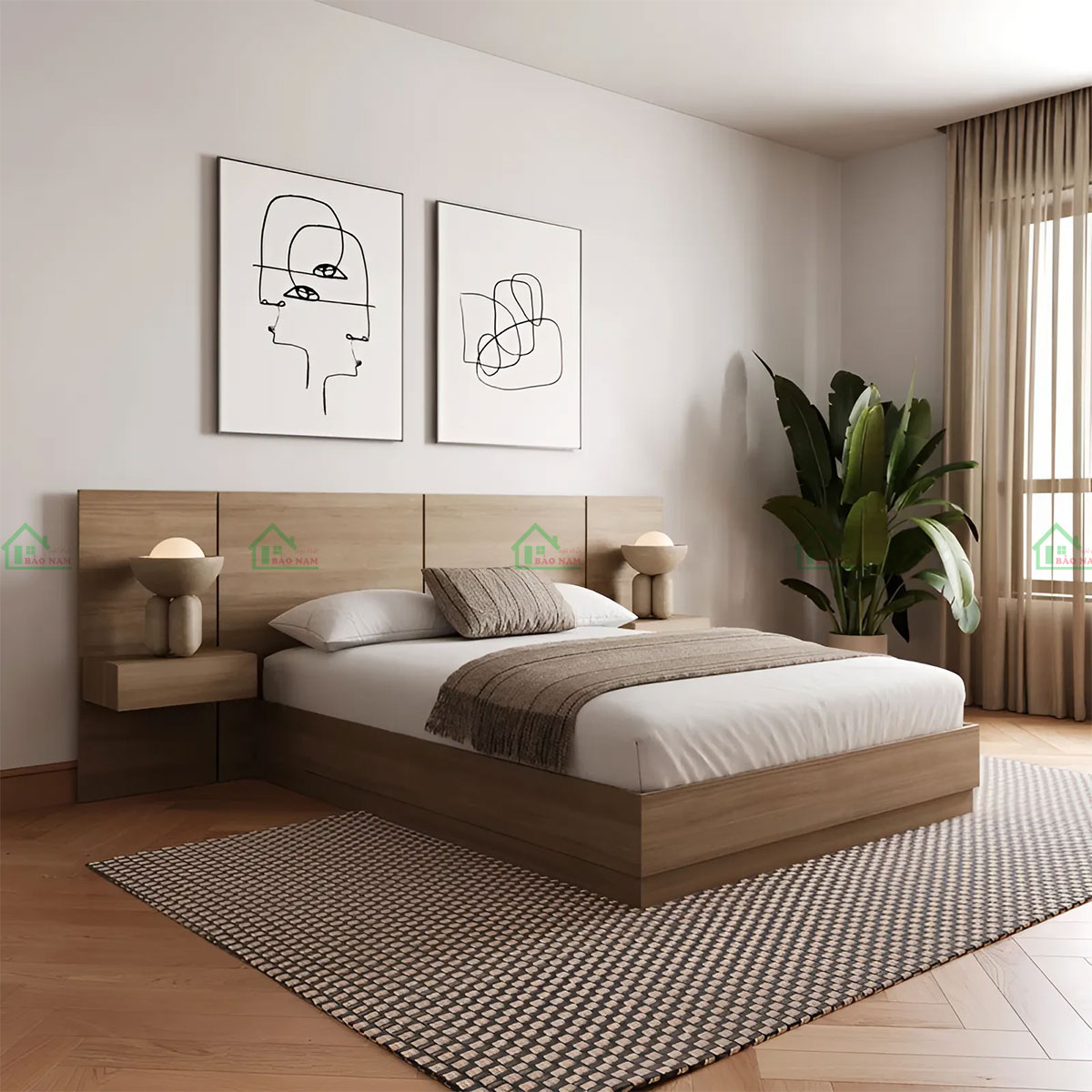 Giường Ngủ Gỗ Công Nghiệp GN37