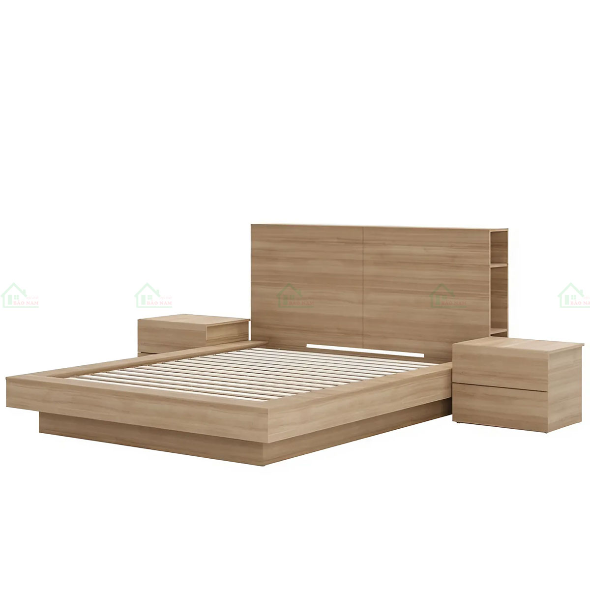 Giường GN38 được làm từ gỗ công nghiệp chất lượng cao, đảm bảo độ bền và ổn định.
