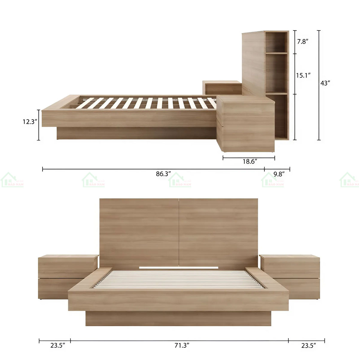 Mẫu Giường Ngủ Gỗ Giá Rẻ GN38