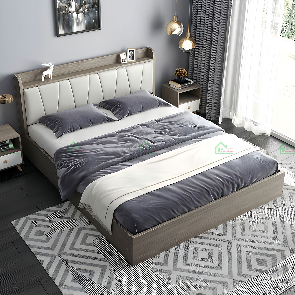 Giường Ngủ Gỗ Giá Rẻ GN52