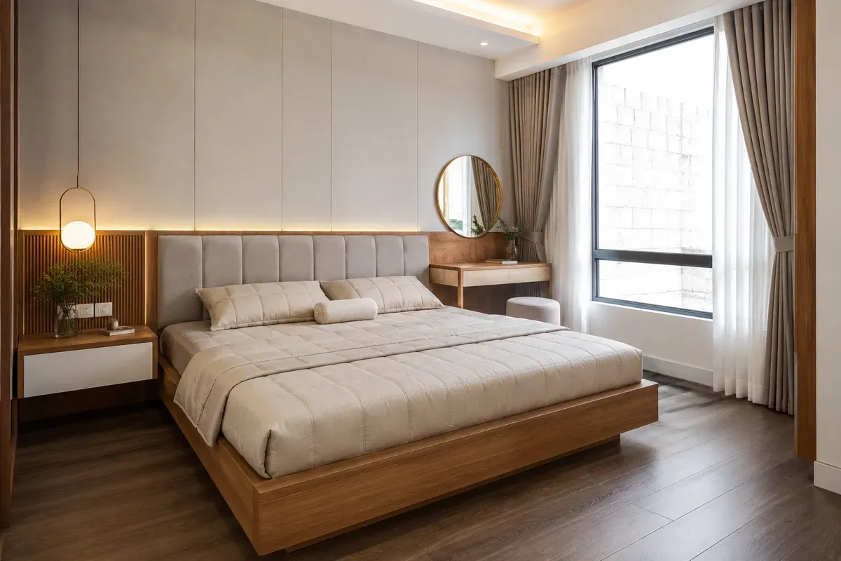 Giường ngủ thiết kế theo kích thước thực tế