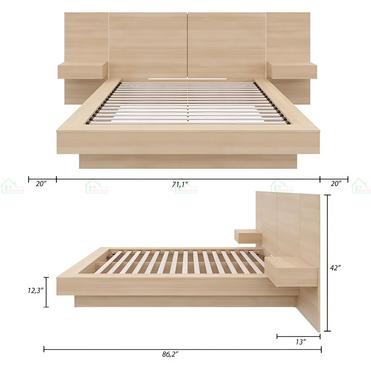 Giường Ngủ Gỗ MDF Giá Rẻ GN39