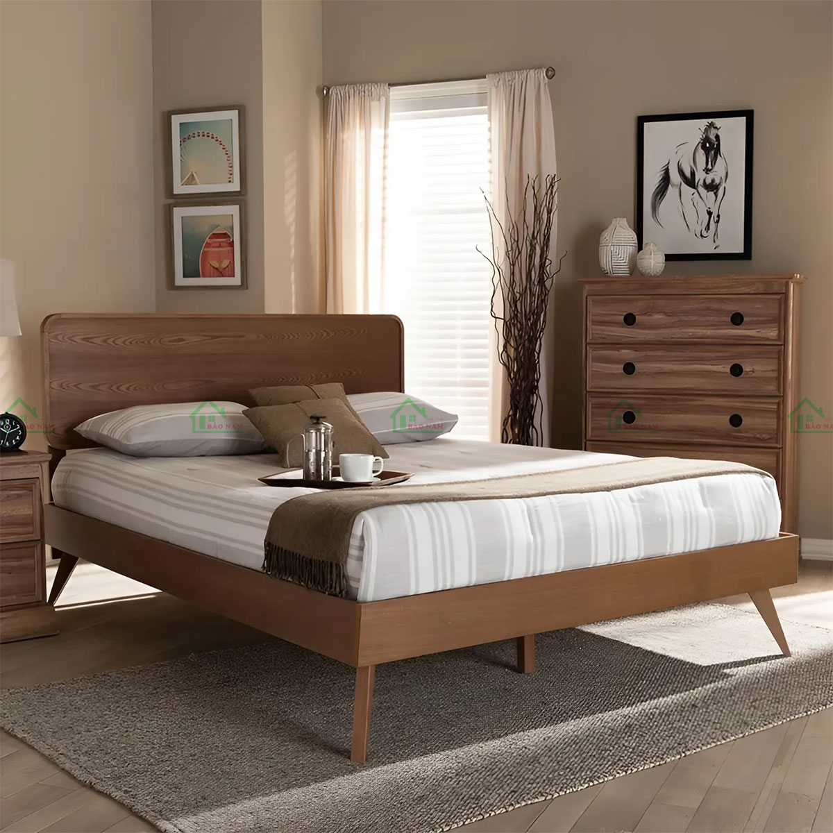 Giường Ngủ Gỗ Sồi Tự Nhiên GTN29