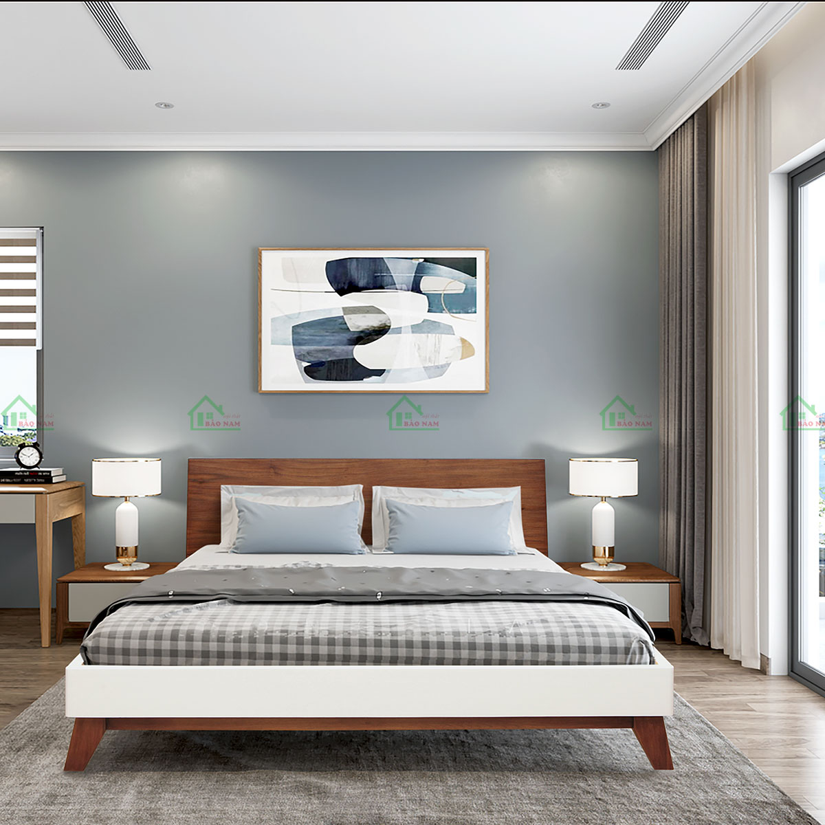 Giường Ngủ Gỗ Sồi Tự Nhiên GTN31
