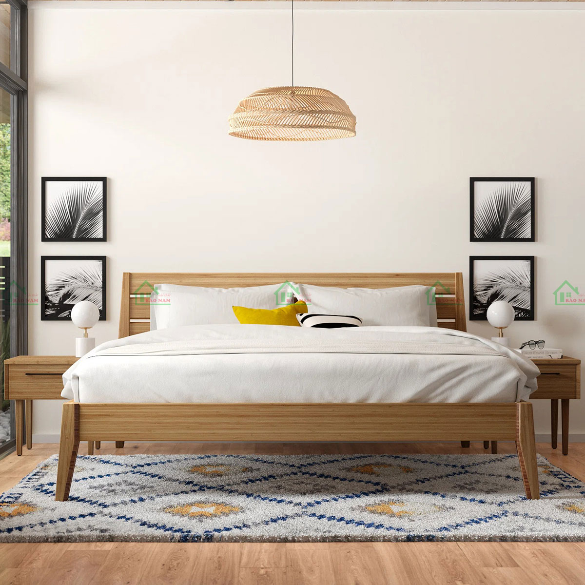Giường Ngủ Gỗ Tự Nhiên Cao Cấp GTN24