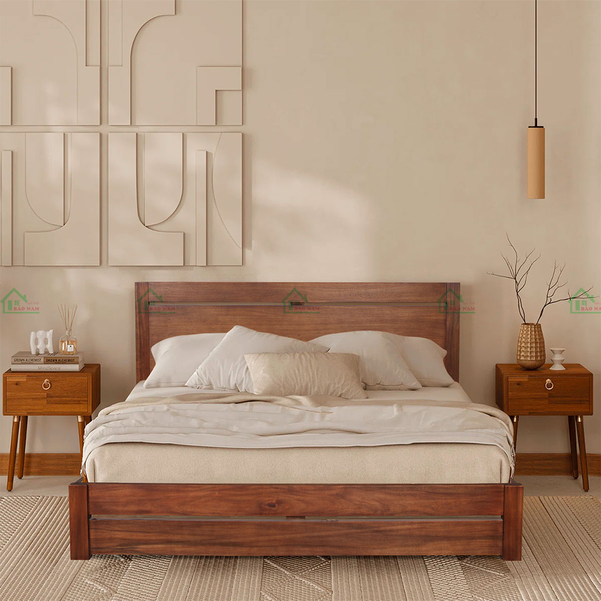 Giường Ngủ Gỗ Tự Nhiên Đẹp GTN32