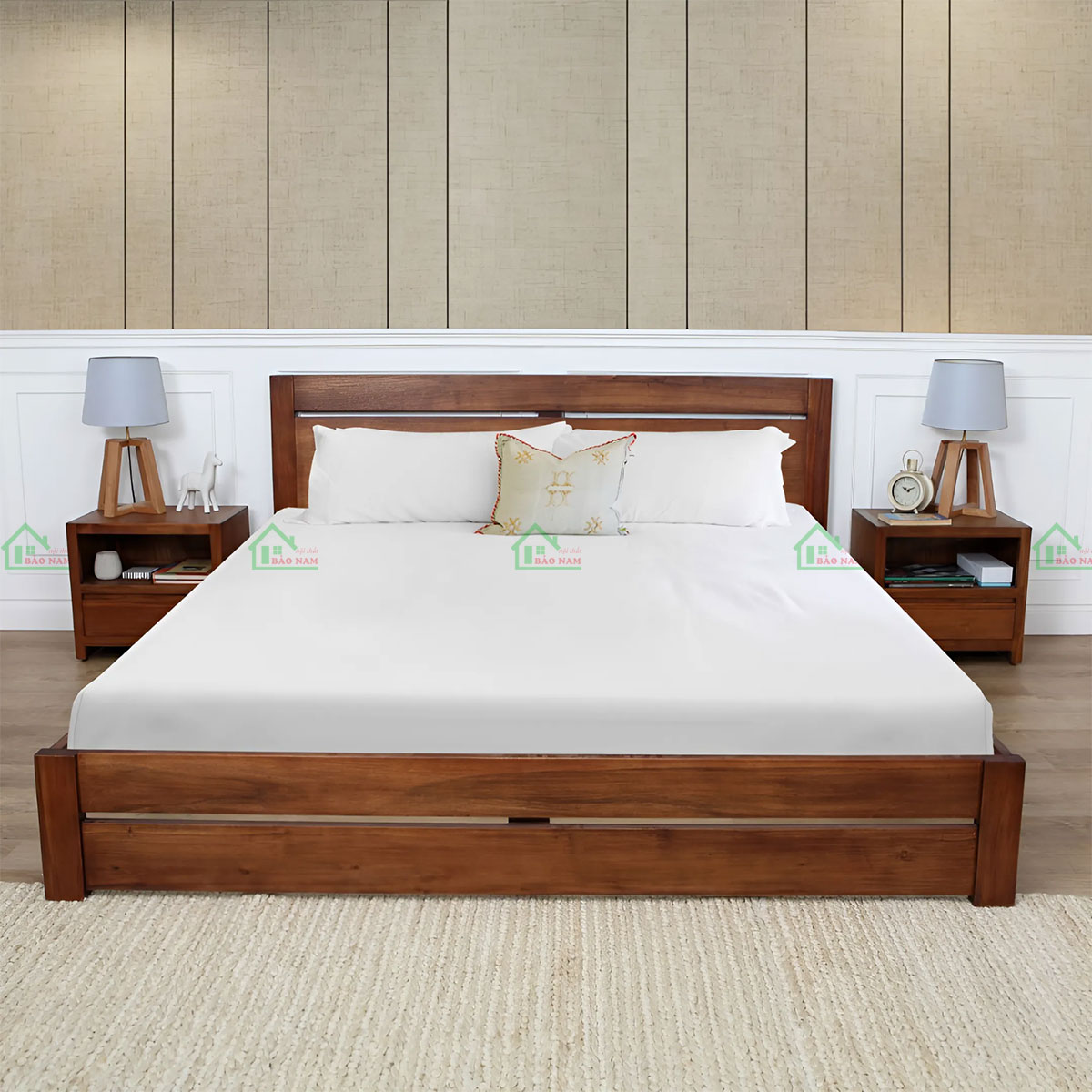 Thiết kế hiện đại, đơn giản, tạo điểm nhấn cho không gian phòng ngủ.