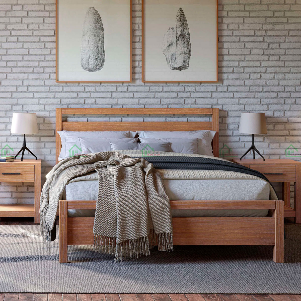 Giường Ngủ Gỗ Tự Nhiên Đẹp GTN36