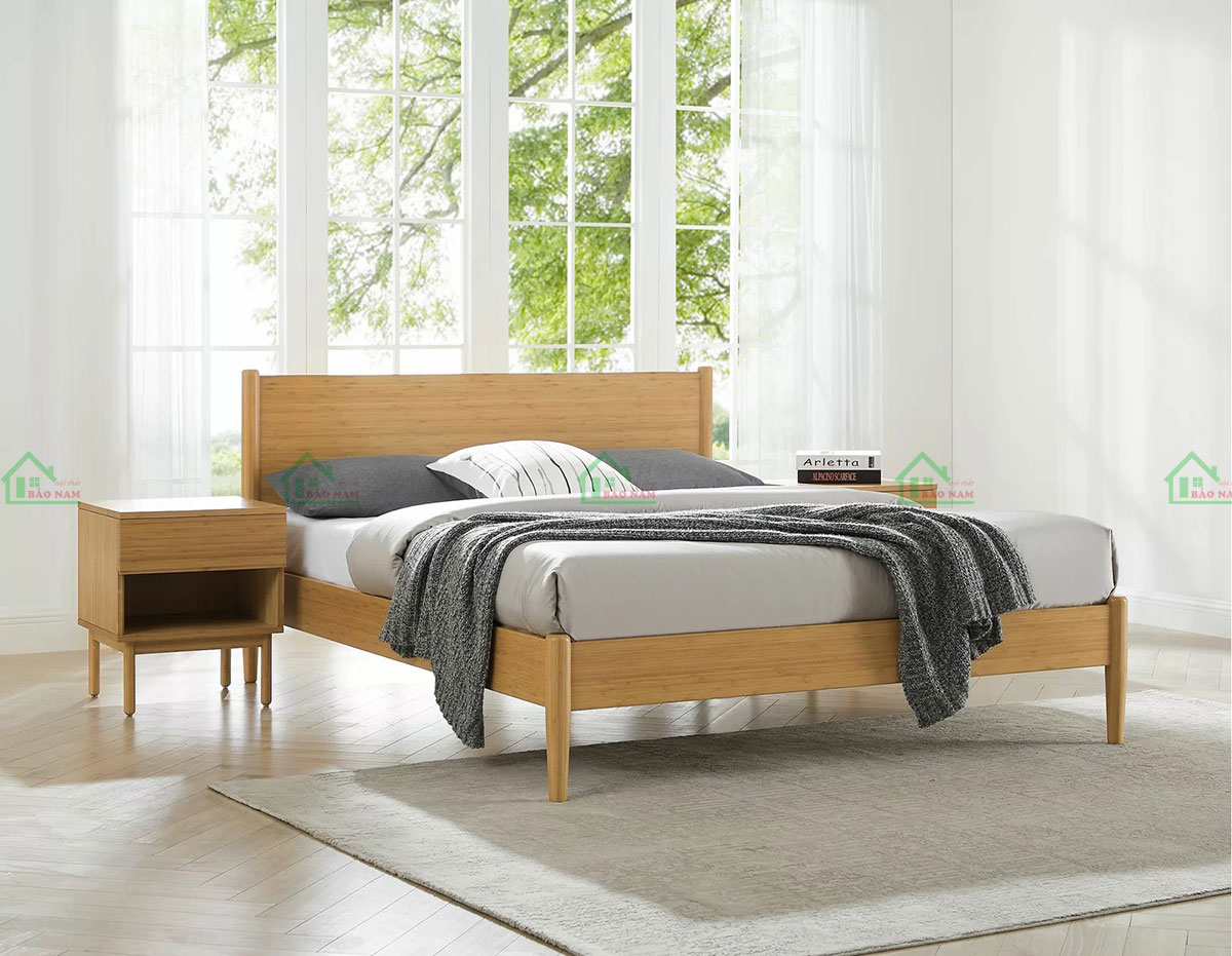 Giường Ngủ Gỗ Tự Nhiên Đẹp Hiện Đại GTN22