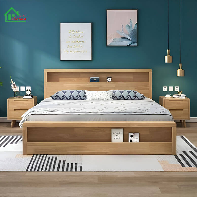 Giường ngủ gỗ tự nhiên GTN01