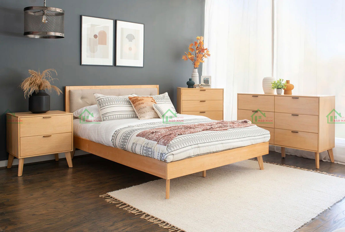 Giường Ngủ Gỗ Tự Nhiên Hiện Đại GTN23