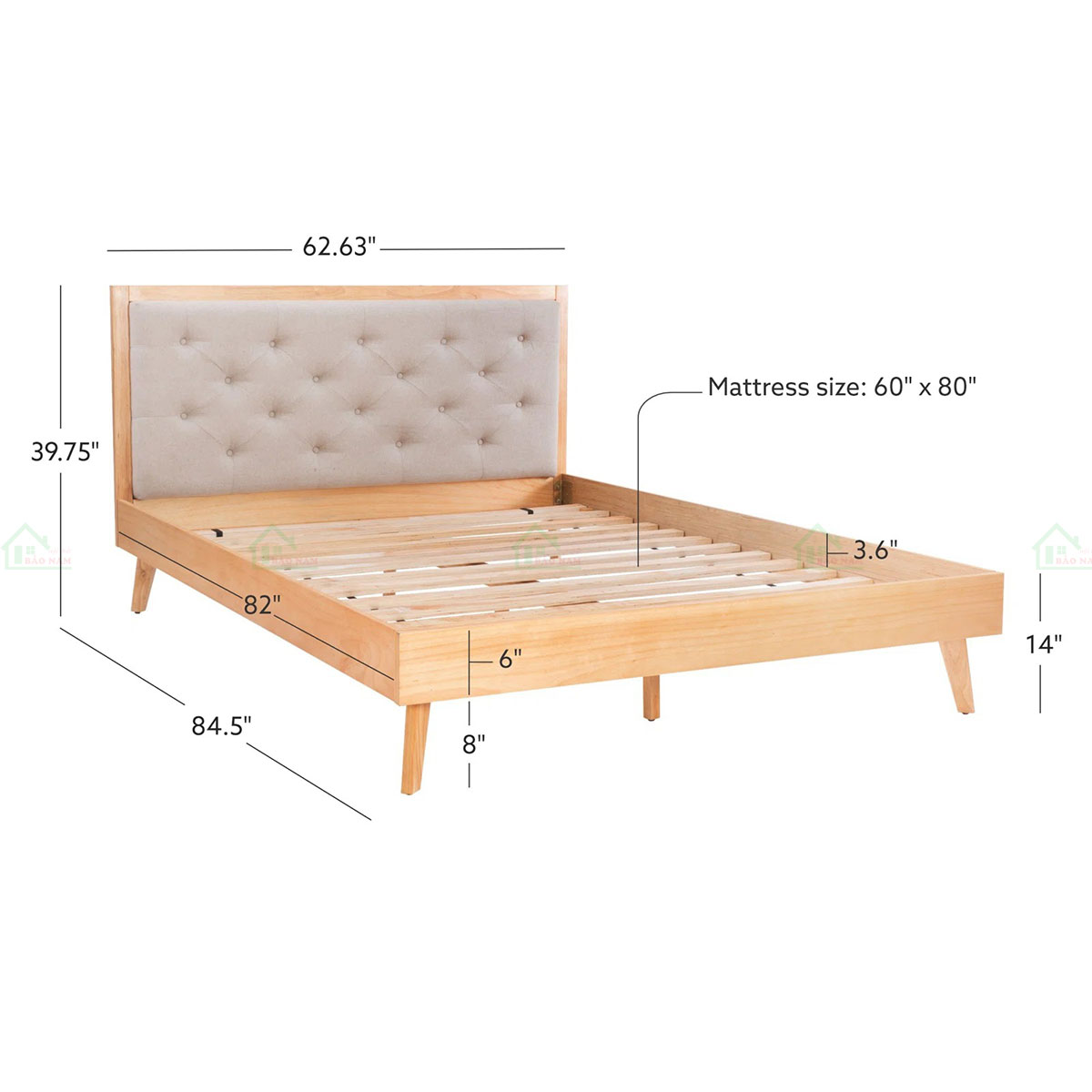 Giường Ngủ Gỗ Tự Nhiên Hiện Đại GTN23