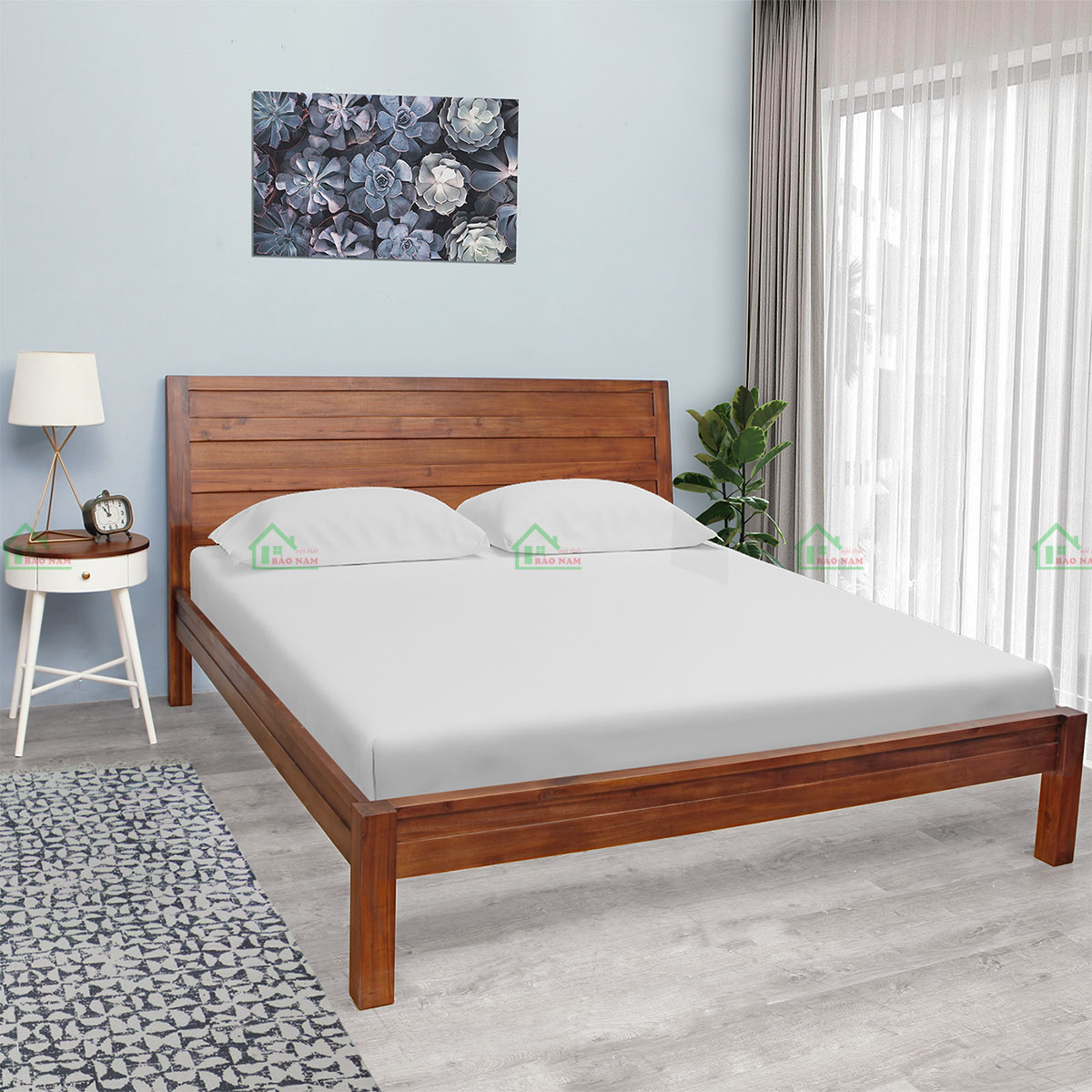 Giường Ngủ Gỗ Tự Nhiên Hiện Đại GTN35 