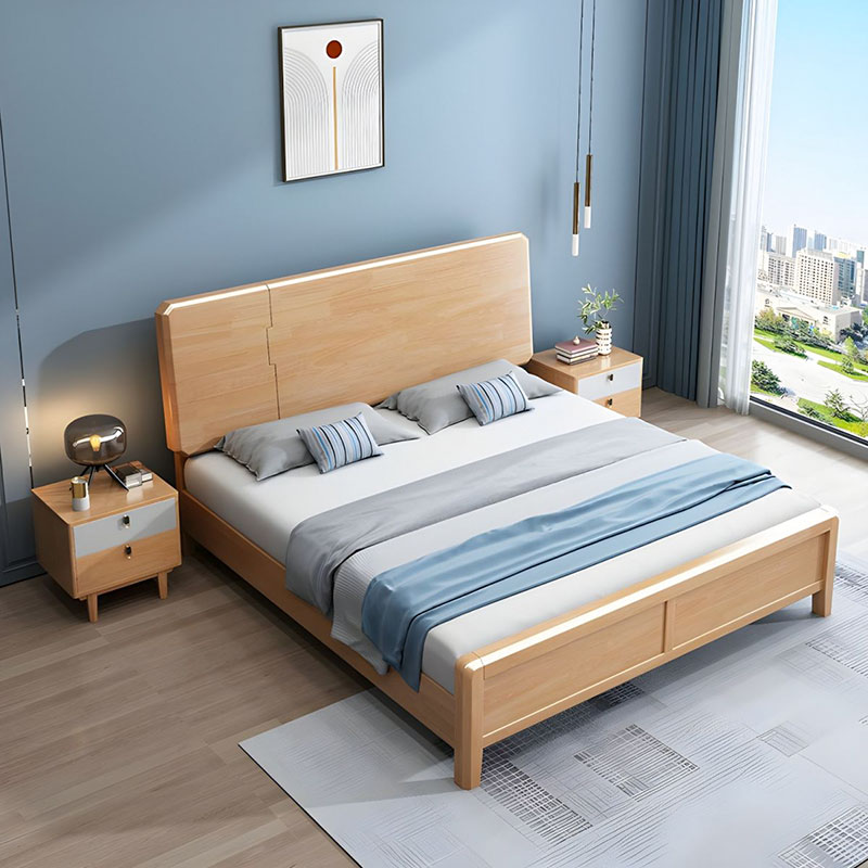 Mẫu giường ngủ gỗ tự nhiên hiện đại GTN6